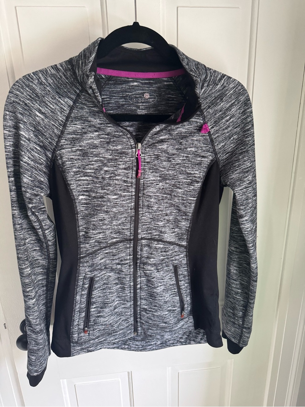Tangerine Gray Heather Utility Jacket with Pink Trim